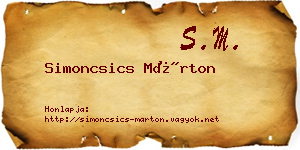 Simoncsics Márton névjegykártya