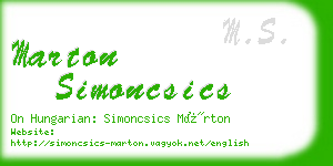 marton simoncsics business card